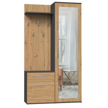 Spintelė prieškambariui Top e shop GARD DUO ANT/ART KPL — 2 varstomos durys, medžio drožlių plokštė, 1000×350×1800 mm