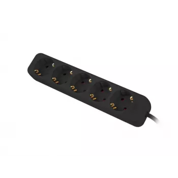Prailginimo laidas Lanberg PS0-05F-0300-BK 3m 5 kištukinių lizdų patalpoms juodas