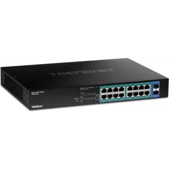 TRENDnet TPE-TG182 – valdomas tinklo jungiklis 16x Gigabit PoE+ + 2x SFP, 240 W, montuojamas į stelažą