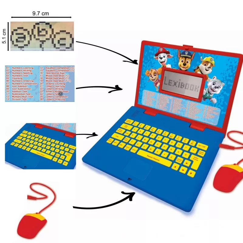 Mokomasis nešiojamas kompiuteris lexi book JC598PAi17 Paw Patrol dvikalbis PL/ENG su 124 veiklomis