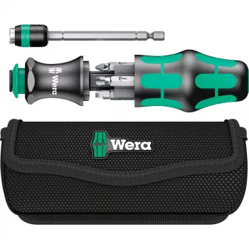 Wera Kraftform Kompakt 25 atsuktuvų su antgaliais rinkinys, 7 dalių, juodas/žalias