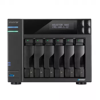 Asustor LOCKERSTOR 6 NAS darbalaukio Intel® Celeron® N5105 8 GB DDR4 HDD ADM juoda