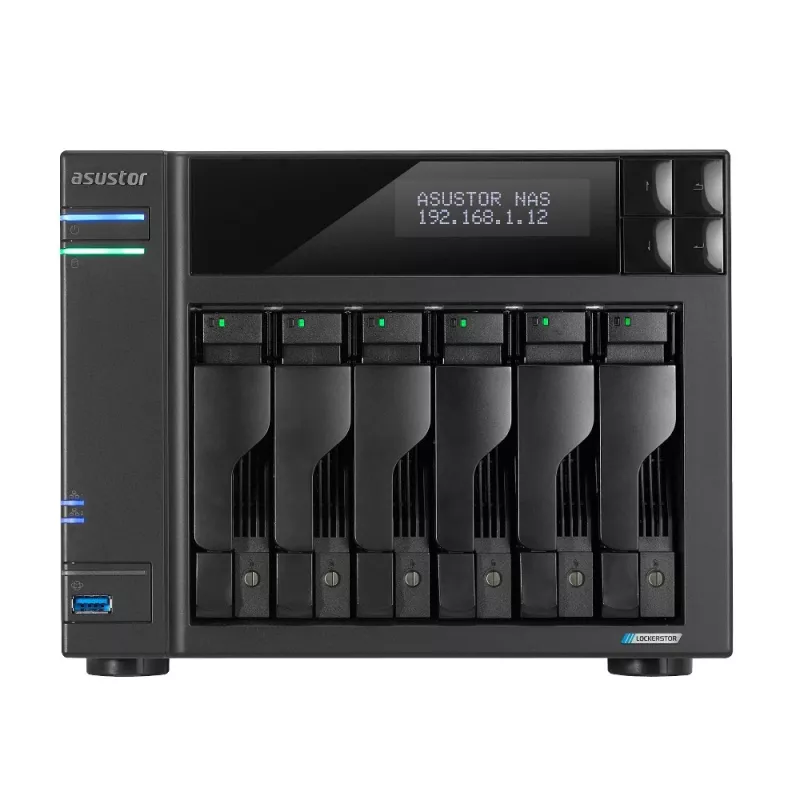 Asustor LOCKERSTOR 6 NAS darbalaukio Intel® Celeron® N5105 8 GB DDR4 HDD ADM juoda