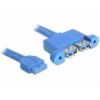 USB laidas DeLOCK 82941 USB 3.2 Gen 1 0,45 m 2 x USB A mėlynas