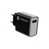 NATEC Ribera universalus greitojo įkrovimo sieninis kroviklis — 18 W (5–15 V, iki 3 A), 1× USB-A, Huawei FCP/SCP, juodas