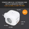 QOLTEC 52548 ilgintuvas su 3×AC lizdais ir USB prievadu