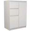 Komoda Top e shop 2D2S BIEL — 2 stalčiai, balta, 700×400×970 mm, medžio drožlių plokštė