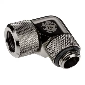 Adapteris 90° BitsPower Advanced Multi-Link G1/4 colio AG prie 12 mm OD kieto vamzdelio, pasukamas