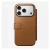 Nomad Modern Leather Folio dėklas iPhone 17 Pro, oda + aliuminis, 6,3 colio (16 cm), Tan, 3 kortelių kišenės