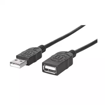 MANHATTAN Hi-Speed USB 2.0 prailginimo laidas, A tipo kištukas – A tipo lizdas, juodas, 1,8 m (338653)