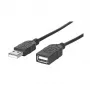MANHATTAN Hi-Speed USB 2.0 prailginimo laidas, A tipo kištukas – A tipo lizdas, juodas, 1,8 m (338653)