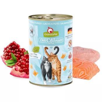 GRANATAPET DeliCATessen Lašiša ir kalakutas – šlapias kačių ėdalas – 400g