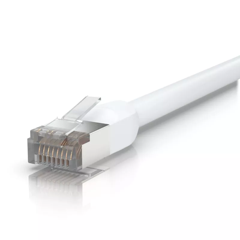 Ethernet jungiamasis kabelis UBIQUITI UACC-CABLE-PATCH-OUTDOOR-1M-W Cat5e RJ-45 į RJ-45, 1 m, baltas, S/UTP, TPE apvalkalas