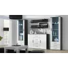 Sideboard Cama Meble UNI pilkos/baltos glotnios spalvos, 2 durys, 2 lentynos, 1320×380×920 mm