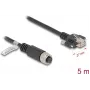 Tinklo kabelis DeLOCK M12 A-koduotas 8 kontaktų moteriškas iki RJ45 kištuko Cat.5e 5 m juodas