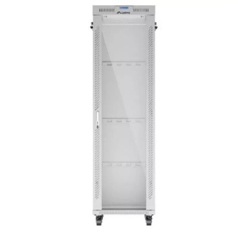 Laisvai pastatomas tinklo spintos stovas LANBERG FF01-6842-12SL 42U, 600×800 mm, 2121 mm aukštis, 1200 kg talpa, IP20, pilkas
