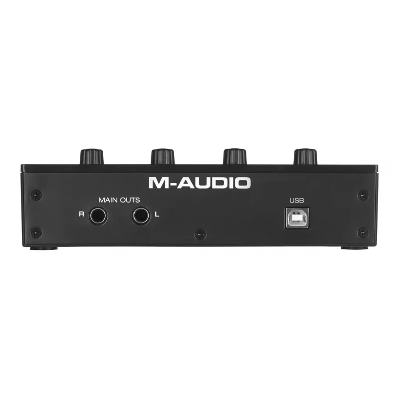 Garso sąsaja M-Audio M-Track Duo USB 2-in/2-out, 16 bitų / 48 kHz, 1x XLR/TS kombinuotas, 1x instrumentinis įėjimas, fantominis maitinimas 48 V