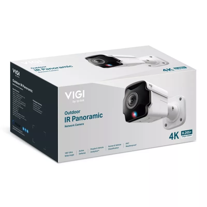 TP-Link VIGI InSight S385PI 8MP 4K 180° panoraminė lauko IP kulka su IR ir aktyvia gynyba