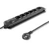 Apsauginis filtras Qoltec 50172 Juodas 6 AC lizdai 230V 5m