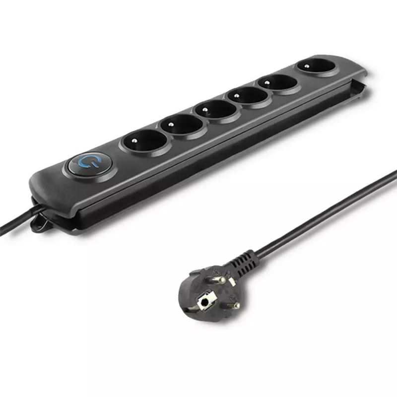 Apsauginis filtras Qoltec 50172 Juodas 6 AC lizdai 230V 5m