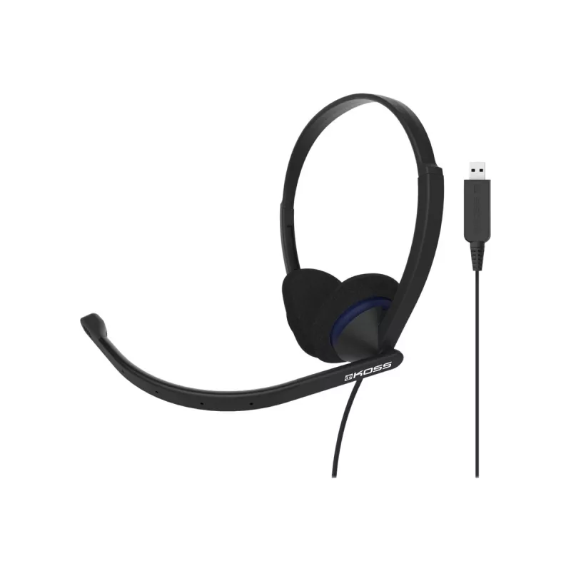 Ausinės Koss CS200 USB laidinės antausinės skambučiams ir muzikai USB-A juodos