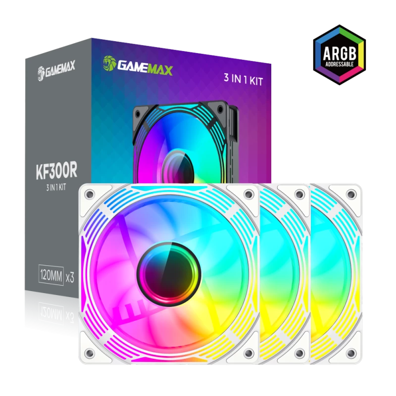 Gamemax KF300R BK Baltas korpuso ventiliatorius