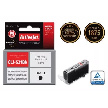 Activejet ACC-521BN kasetė (Canon CLI-521Bk; Supreme; 10 ml; juoda)