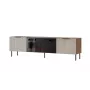 Spintelė televizoriui Cama Meble ALMERA 180,5×42×52,5 cm riešutas/kšmyras su juodu elektriniu židiniu