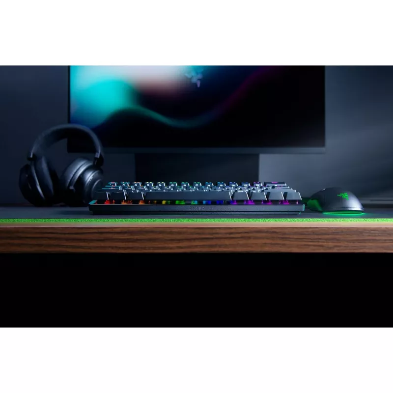 Razer Huntsman Mini, žaidimų klaviatūra, juoda, DE išdėstymas, Razer Linear Optical (raudoni) jungikliai