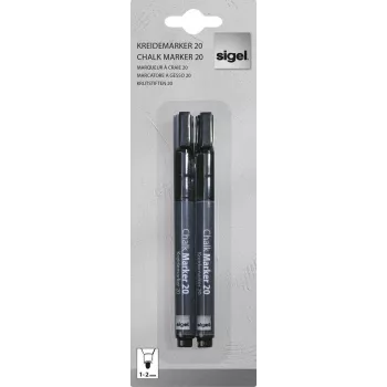 Sigel Kreidemarker/Fluessigkreide auf Wasserbasis abwischbar schwarz