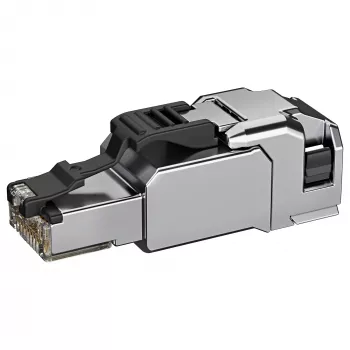 RJ-45 jungtis Telegärtner 100035951 sidabrinė, vyriška, 5 mm vidinis skersmuo
