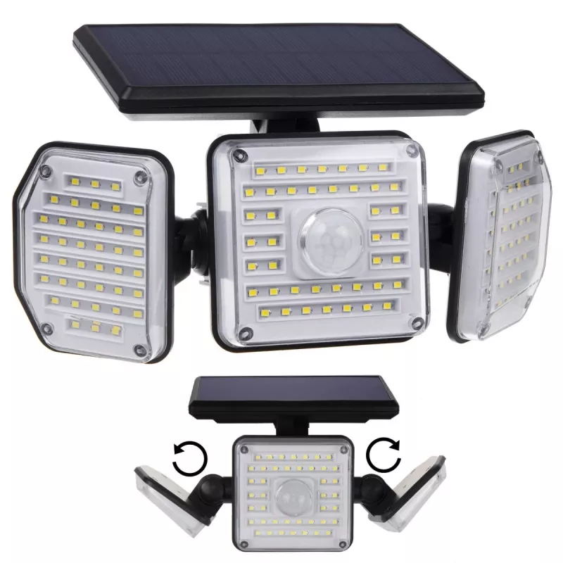 Maclean IP65 saulės energijos LED prožektorius su judesio ir prieblandos davikliu IP65 4W 320lm 4000K Li-ion 1200 mAh 3 darbo režimai
