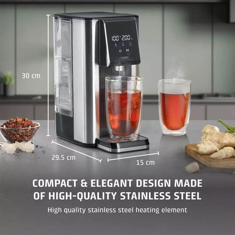 Greitai verdančio vandens dozatorius Caso Turbo HW 620 | 2600 W | 2,5 L | Juodas/Nerūdijantis plienas