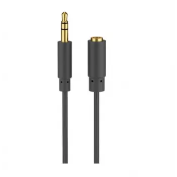 Wentronic Goobay 3,5 mm garso ilginimo laidas, juodas, 5 m - kištukas 3,5 mm (3 kontaktai, stereo) > lizdas 3,5 mm (3 kontaktai, stereo) (97122)