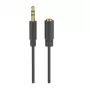 Wentronic Goobay 3,5 mm garso ilginimo laidas, juodas, 5 m - kištukas 3,5 mm (3 kontaktai, stereo) > lizdas 3,5 mm (3 kontaktai, stereo) (97122)