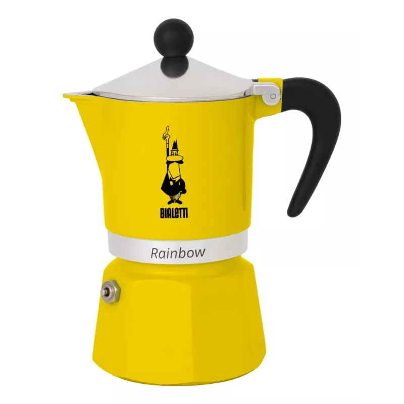 Moka puodas Bialetti Rainbow Black Yellow, 1 puodeliui