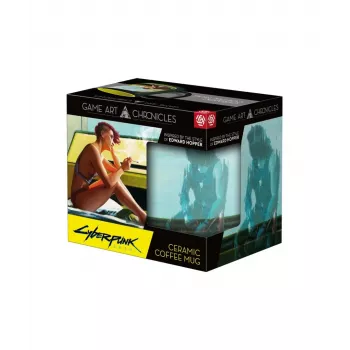 Termopuodukas Good Loot Cyberpunk 2077 Game Art Chronicles - V & Edward Hopper 450 ml Juodas, Geltonas