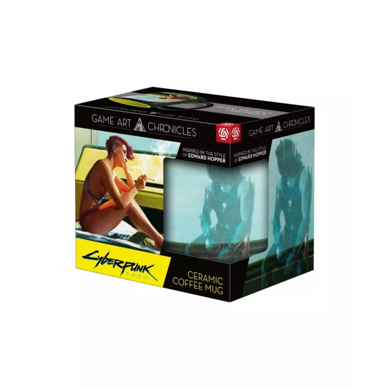 Termopuodukas Good Loot Cyberpunk 2077 Game Art Chronicles - V & Edward Hopper 450 ml Juodas, Geltonas