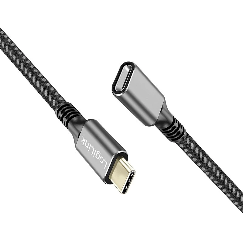 USB 3.2 Gen2 Type-C prailginimo laidas, USB-C (vyriškas) į USB-C (moteriškas), PD, 1 m