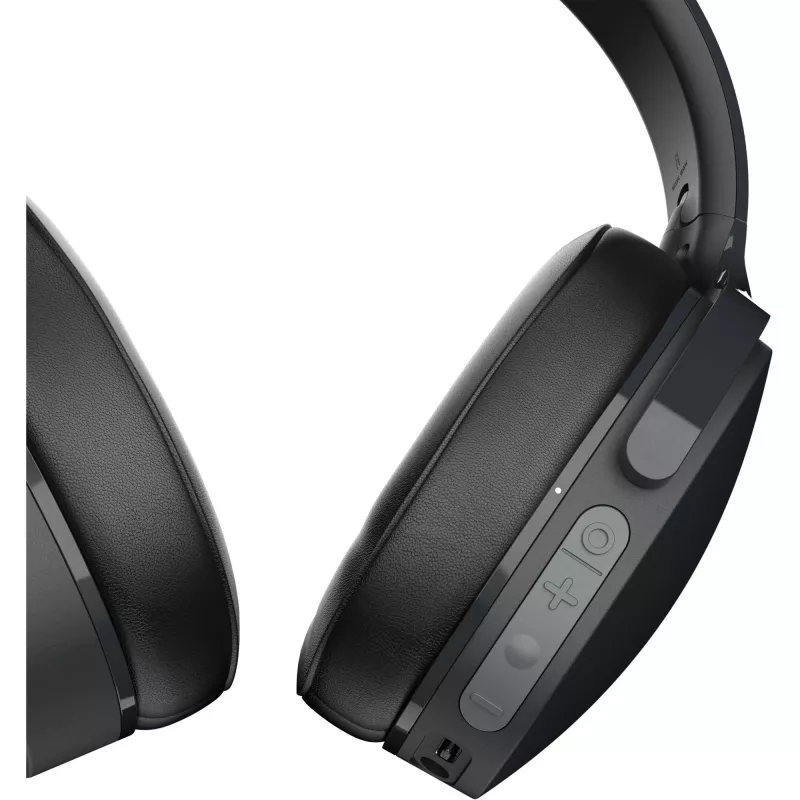 Ausinės virš galvos Skullcandy Hesh Evo – laidinės ir Bluetooth 5.0, 36 h baterija, USB-C, 3,5 mm, sulankstomos, triukšmo slopinimas, juodos