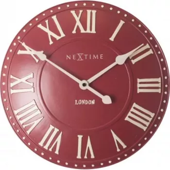 NeXtime laikrodis 3083ro London Roman, Ø34.5 cm, sieninis, raudonas/baltas