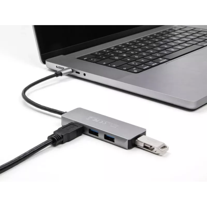DeLOCK 63173 USB 3.2 Gen 1 šakotuvas, USB Type-C, 4× USB-A, 5000 Mbit/s, juodas
