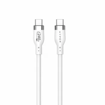 HYPER HyperJuice 240W Silikoninis USB-C į USB-C laidas (1 m) – Baltas