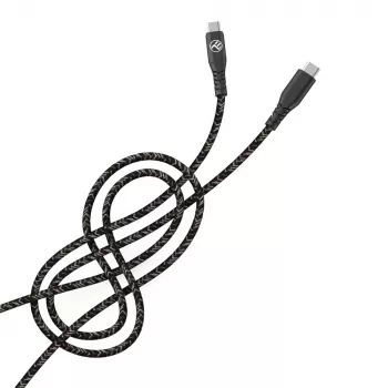 USB Type-C į Type-C duomenų laidas Tellur TLL155471, 1 m, 3 A, 60 W PD, nailono pintas, juodas