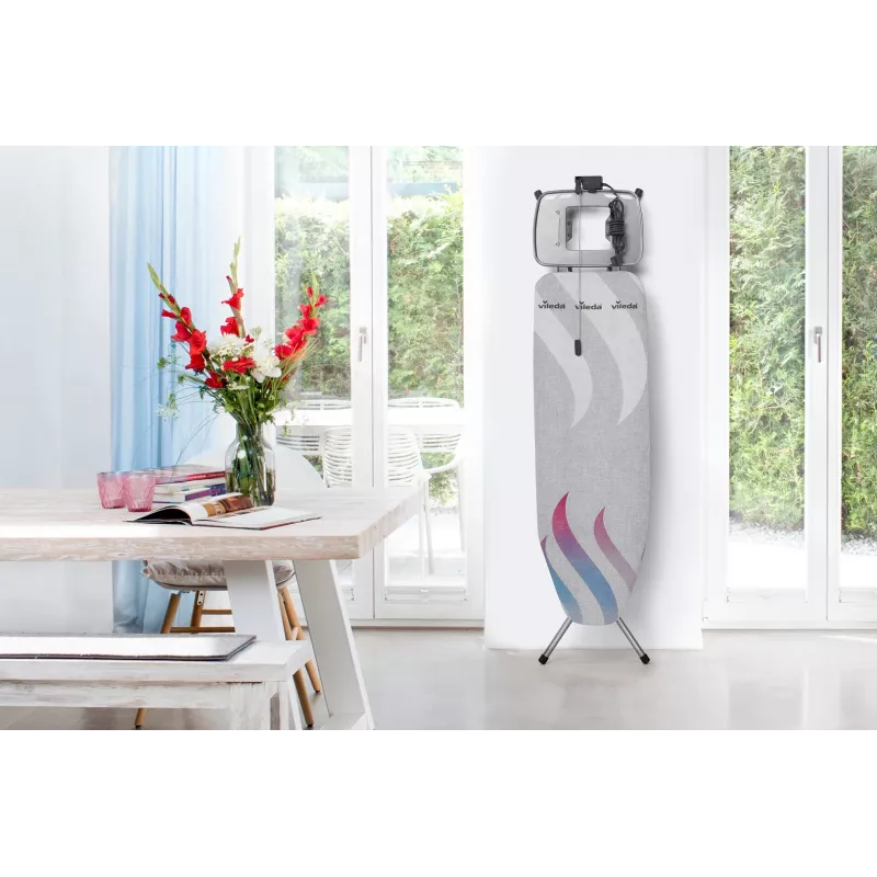 VILEDA Total Reflect mėlynos, pilkos, baltos spalvos lyginimo lentos viršutinis užvalkalas 1300 x 450 mm lentoms
