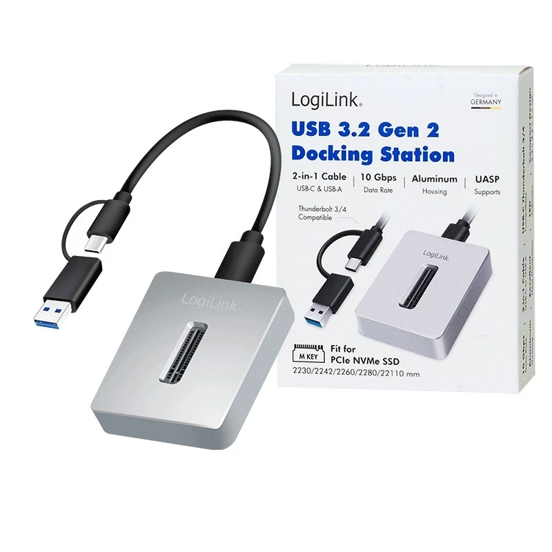 Dokavimo stotelė 1 prievadas USB 3.2, M.2 NVMe