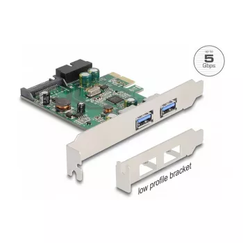 DeLOCK PCI Express x1 kortelė 2 x USB 3.2 Gen 1 Type-A + 1 x vidinis 19 kontaktų lizdas