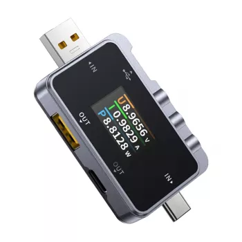 Testeris USB 2 viename FNIRSI FNAC-28 USB-C USB-A