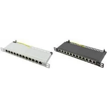 LogiLink skydinė plokštė - montuojama į stelažą - RJ-45 x 12 - šviesiai pilka, RAL 7035 - 0,5U - 25,4 cm (10 inch)