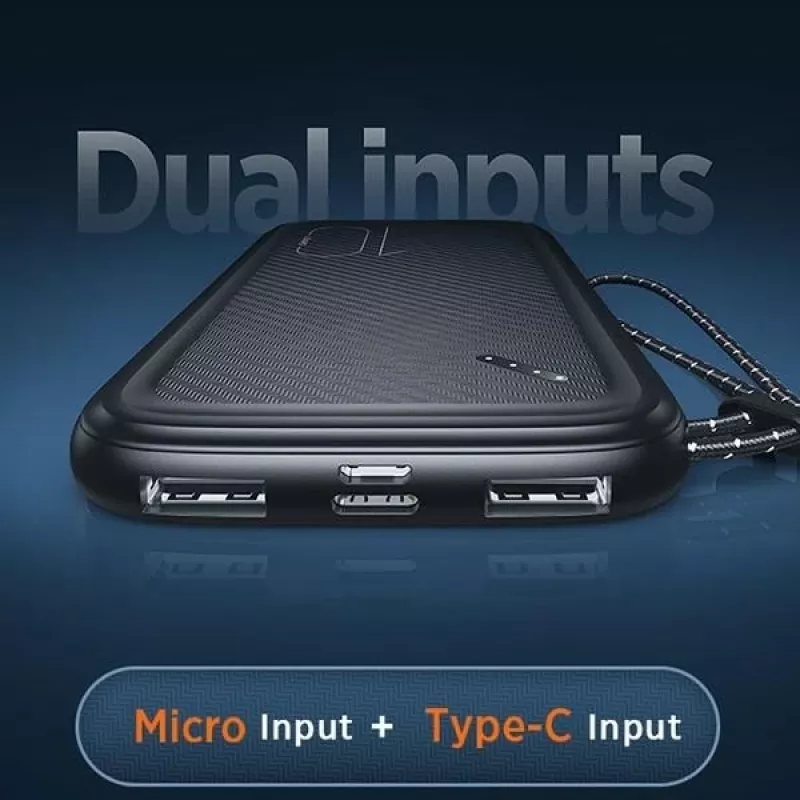 Nešiojamas maitinimo bankas USAMS PB56 10000mAh 2xUSB / USB-C / MicroUSB greitas įkrovimas
